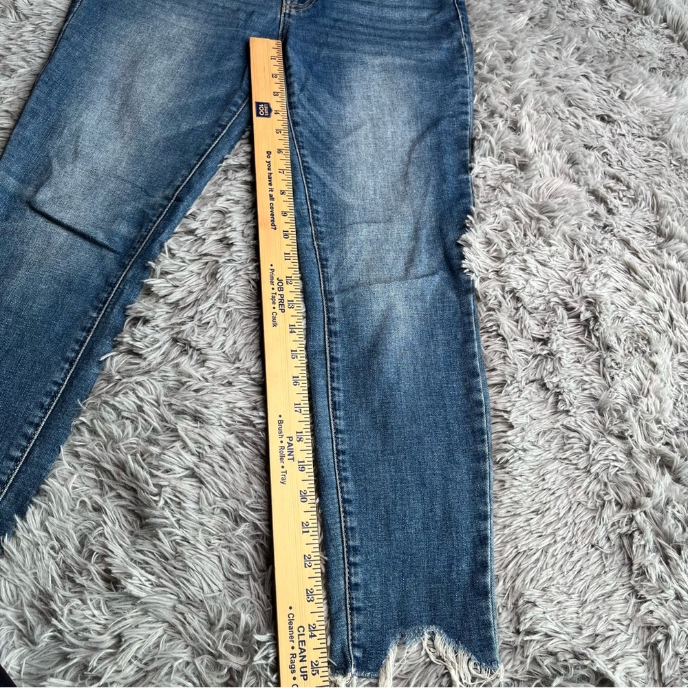 Lucky Brand Jeans Womens 4 Mid Rise Ava Skinny Whiskered Raw Hem Denim Blue - Picture 6 of 11